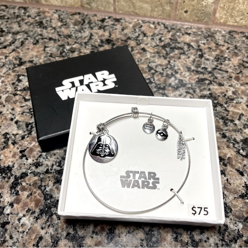 Disney Star Wars Stainless Darth Vadar Steel Charm Dangle Bracelet Brand New